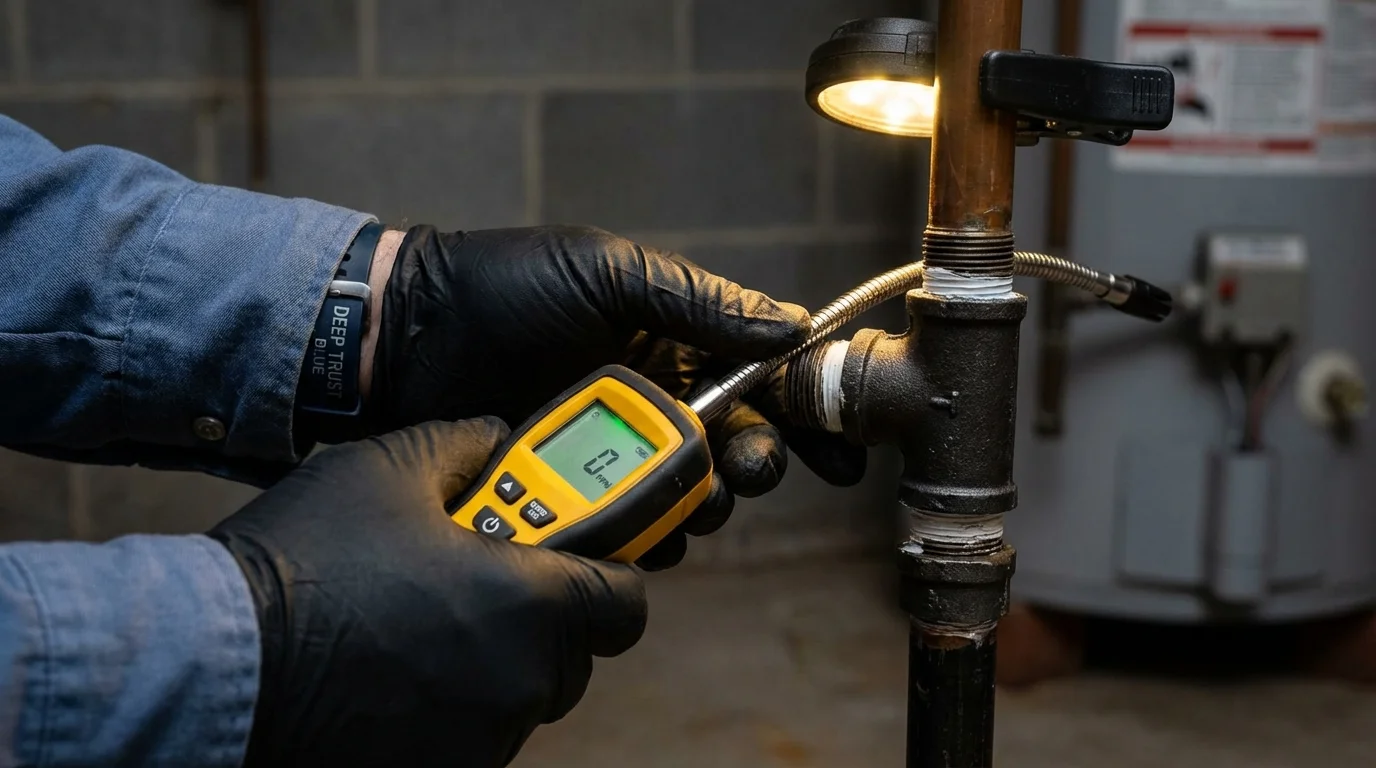 Gas leak detection with electronic sniffer by Johns Plumbing LLC in Perryton
